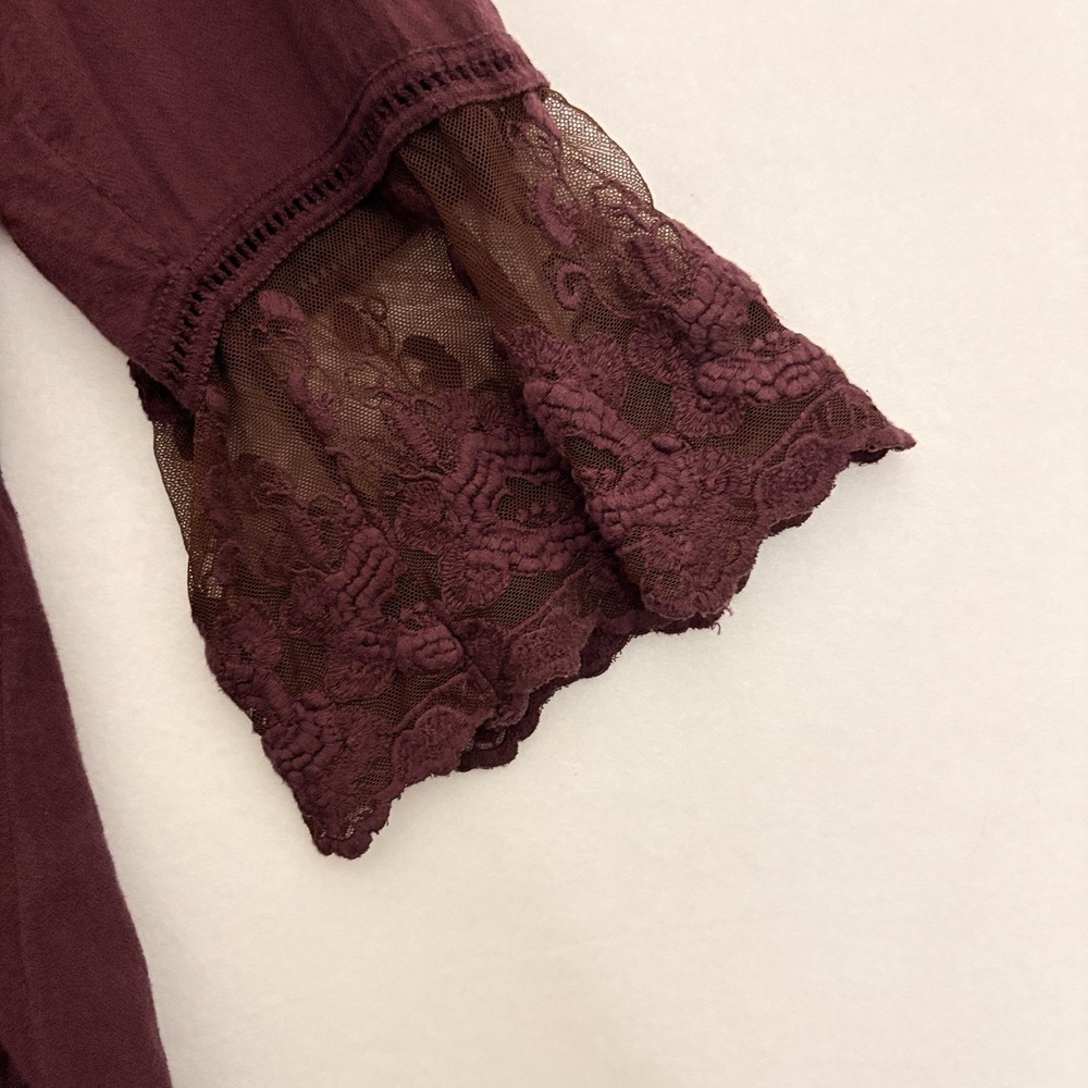 Women's Burgundy Tunic Top T1 - Picture 5 of 9